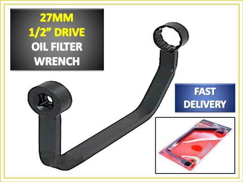 1/2" Drive 27mm Oil Filter Wrench Remover Installer Ford Citroen Peugeot Jaguar